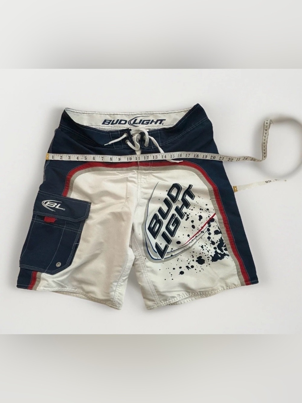 Bud Light Swim Trunks Size 36 Embroidered Mesh Lined Board Shorts Beach Beer